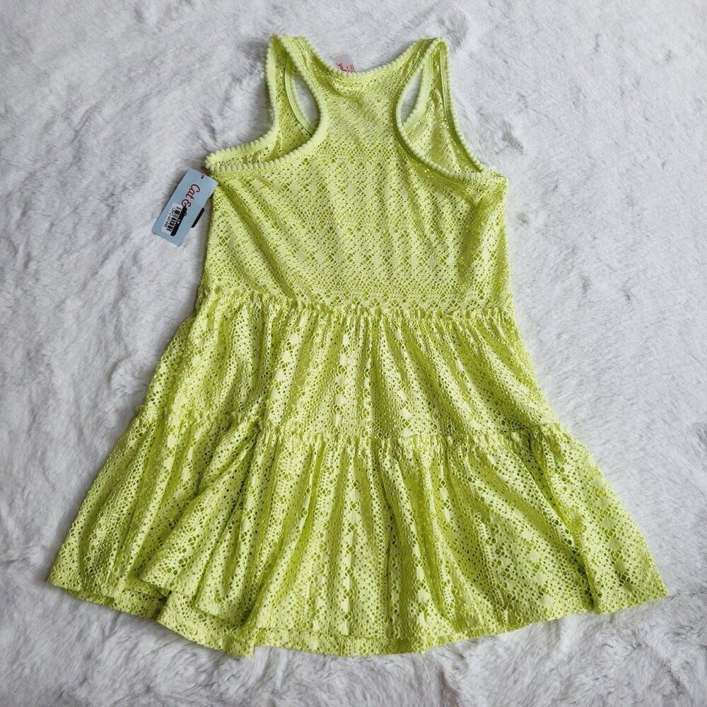 Cat & Jack Girls' Solid Crochet Swimsuit Cover up Dress 4KIDE-AS - Picture 3 of 4